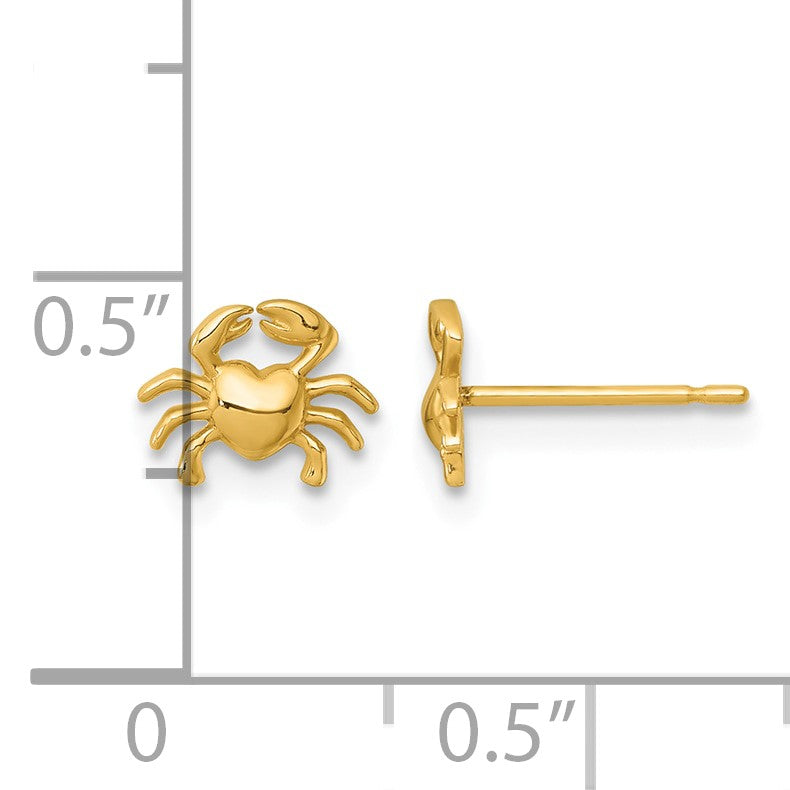 14k Polished Mini Crab Post Earrings