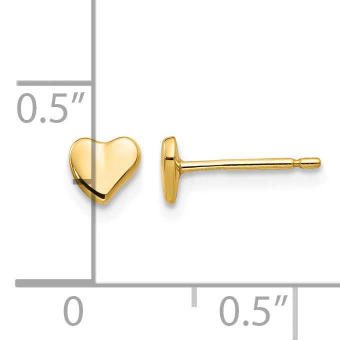 14K Polished Heart Post Stud Earrings
