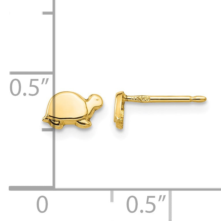 14k Polished Mini Turtle Post Earrings