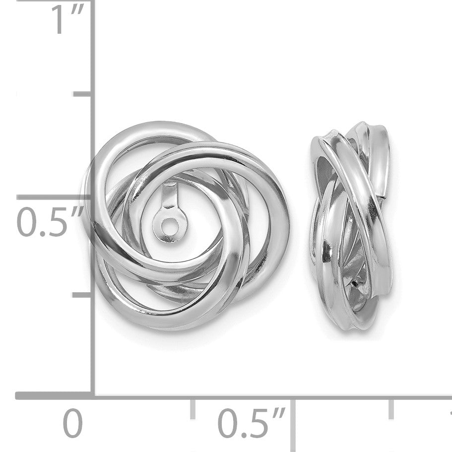 14K White Gold Polished Love Knot Earring Jackets