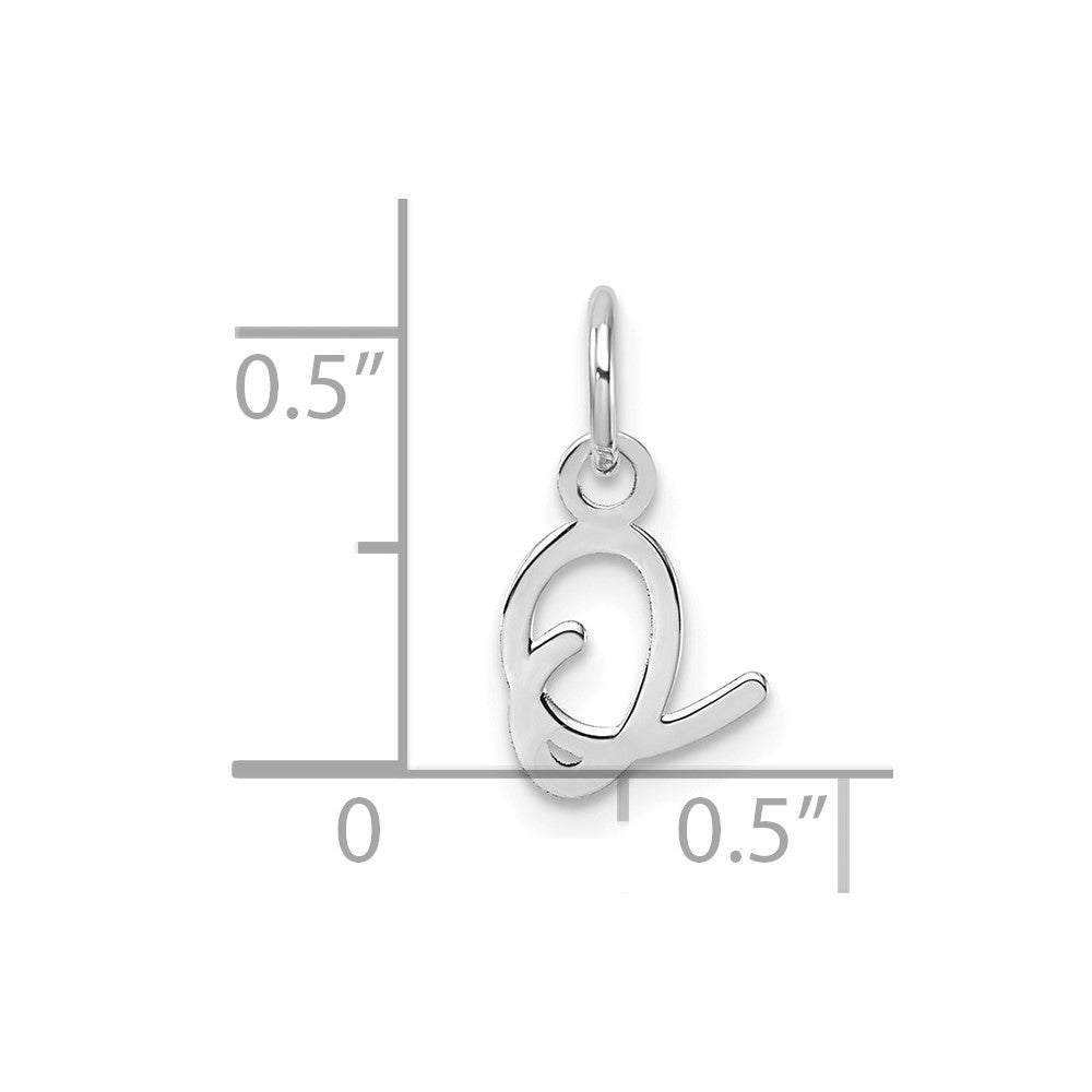 14k White Gold Uppercase Letter O Initial Charm Pendant