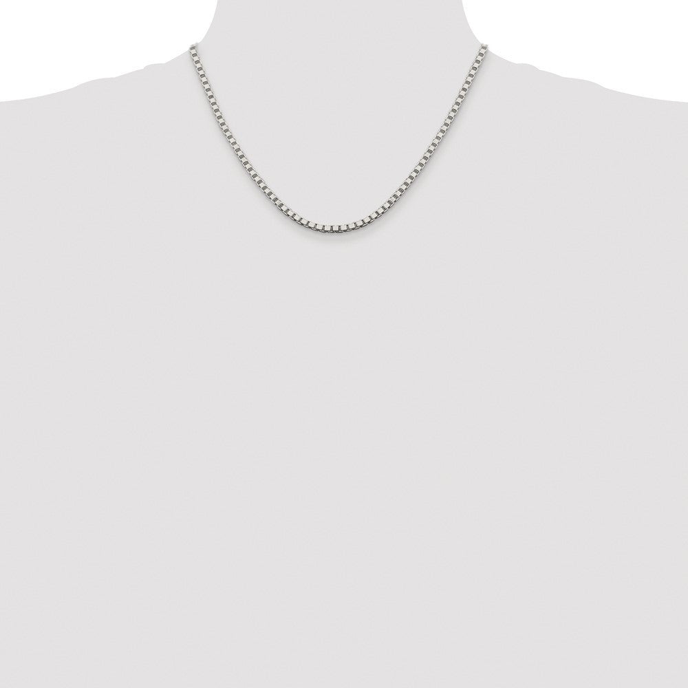 Sterling Silver Rhodium-plated 3.25mm Box Chain Necklace 18"