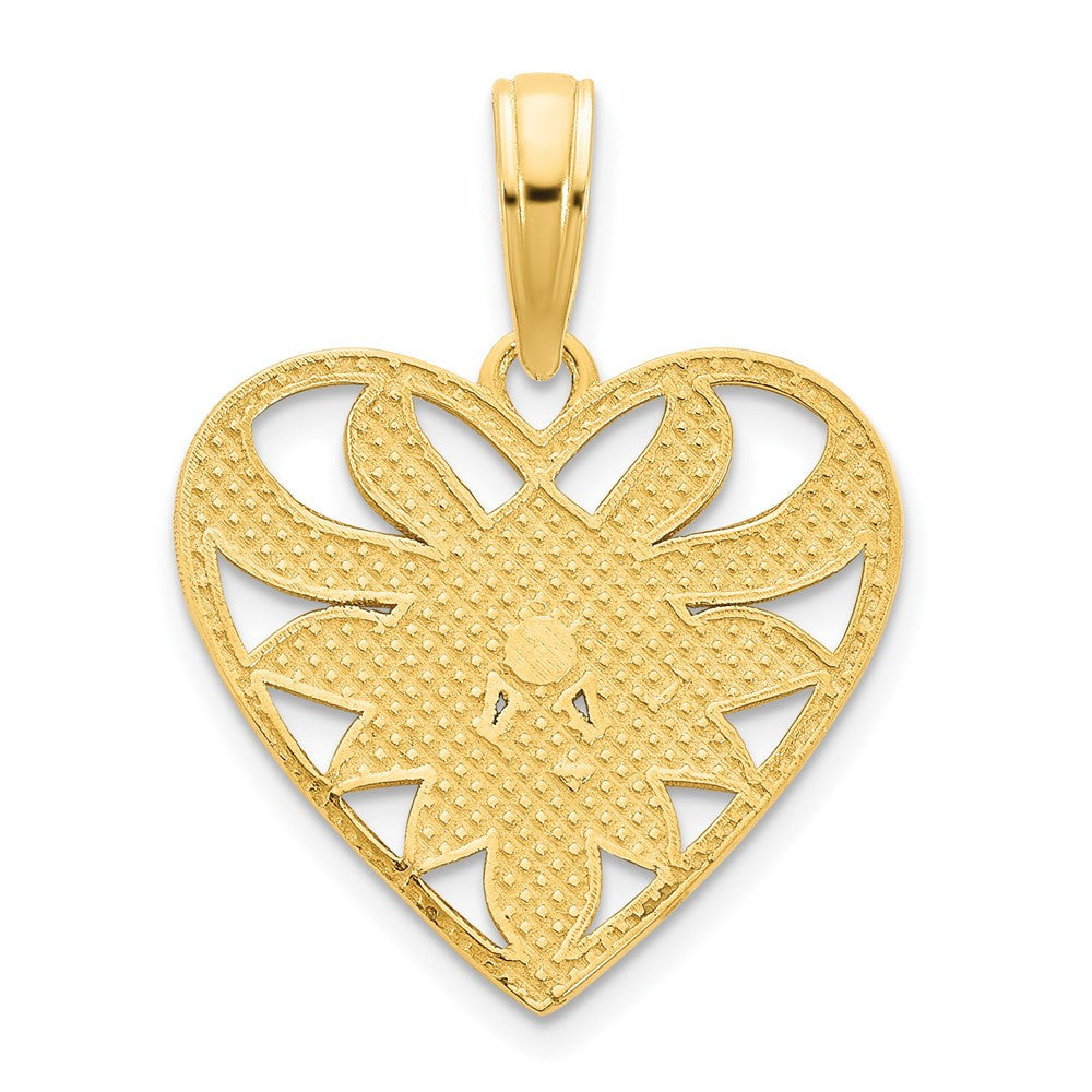 14k Yellow Gold Fancy Heart Pendant