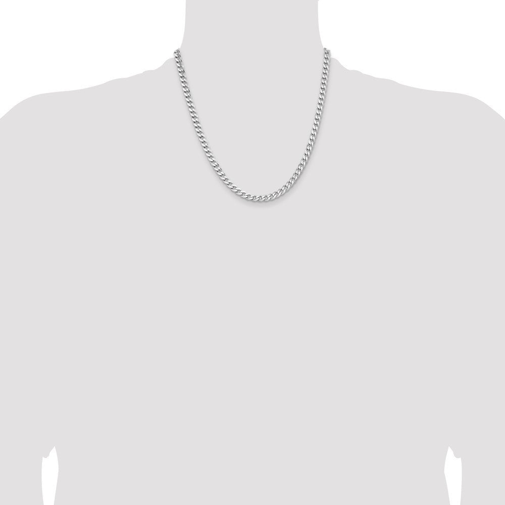 Sterling Silver Rhodium-plated 5.7mm Curb Chain Necklace 20"