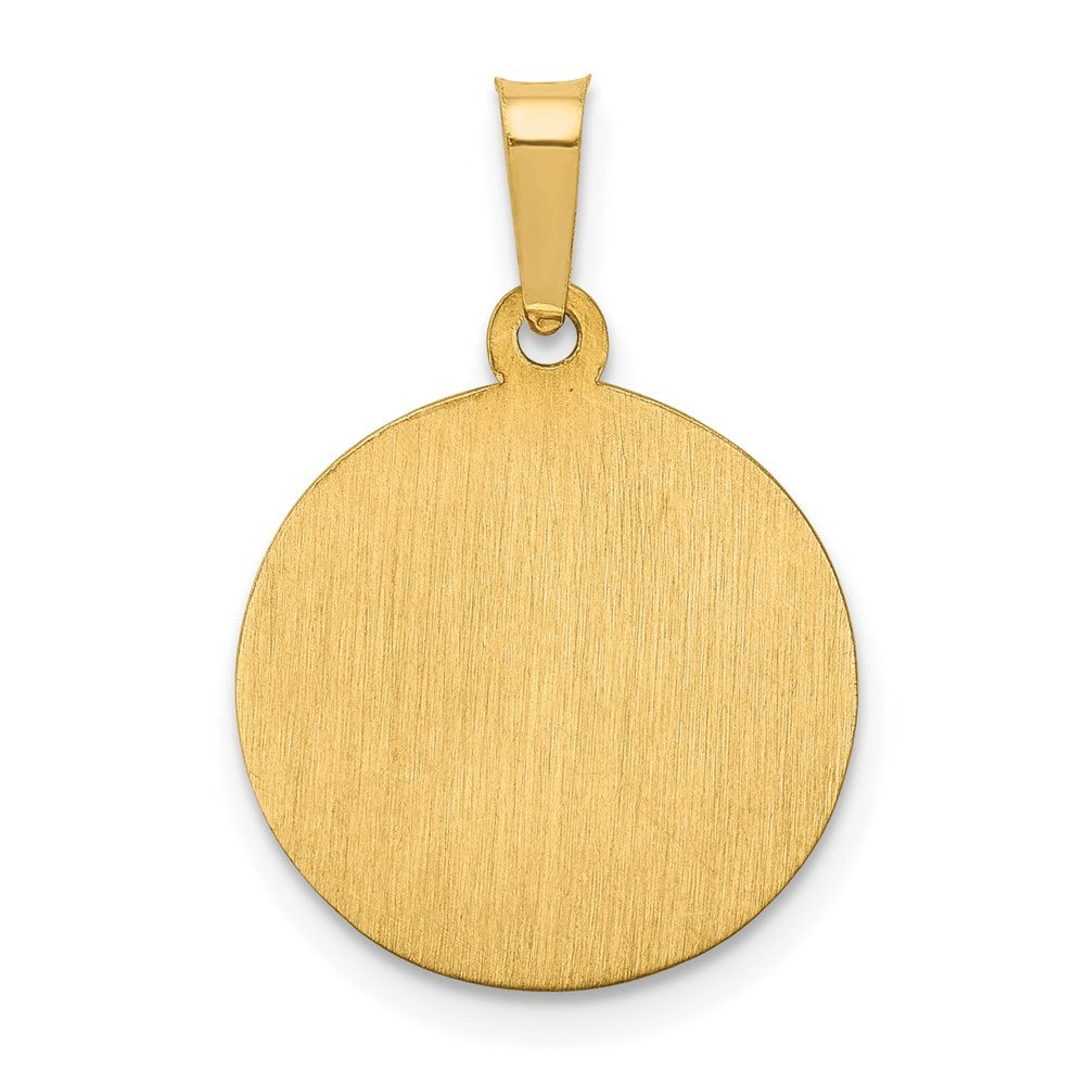 14k Yellow Gold Polished and Satin St Peter Medal Hollow Pendant
