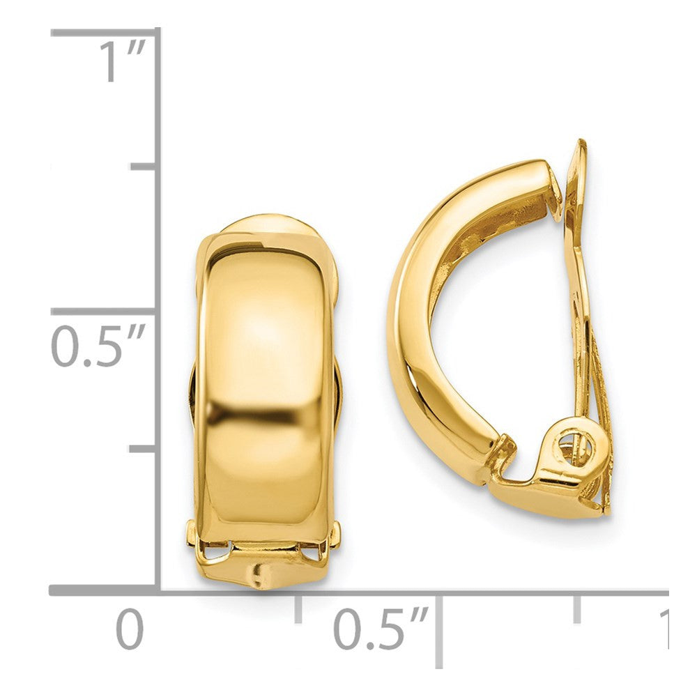 14k Yellow Gold Non-Pierced Polished Hoop Earrings