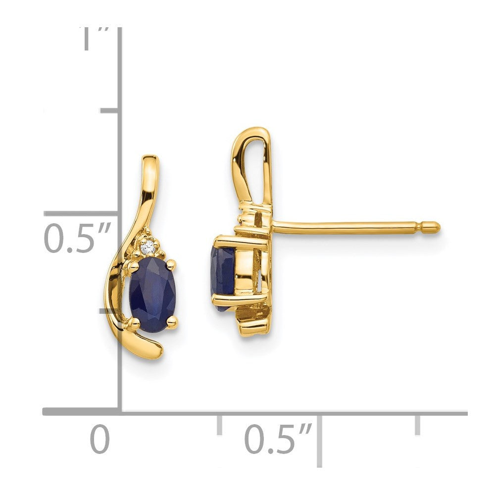14k Yellow Gold Sapphire and Diamond Drop & Dangle Earrings