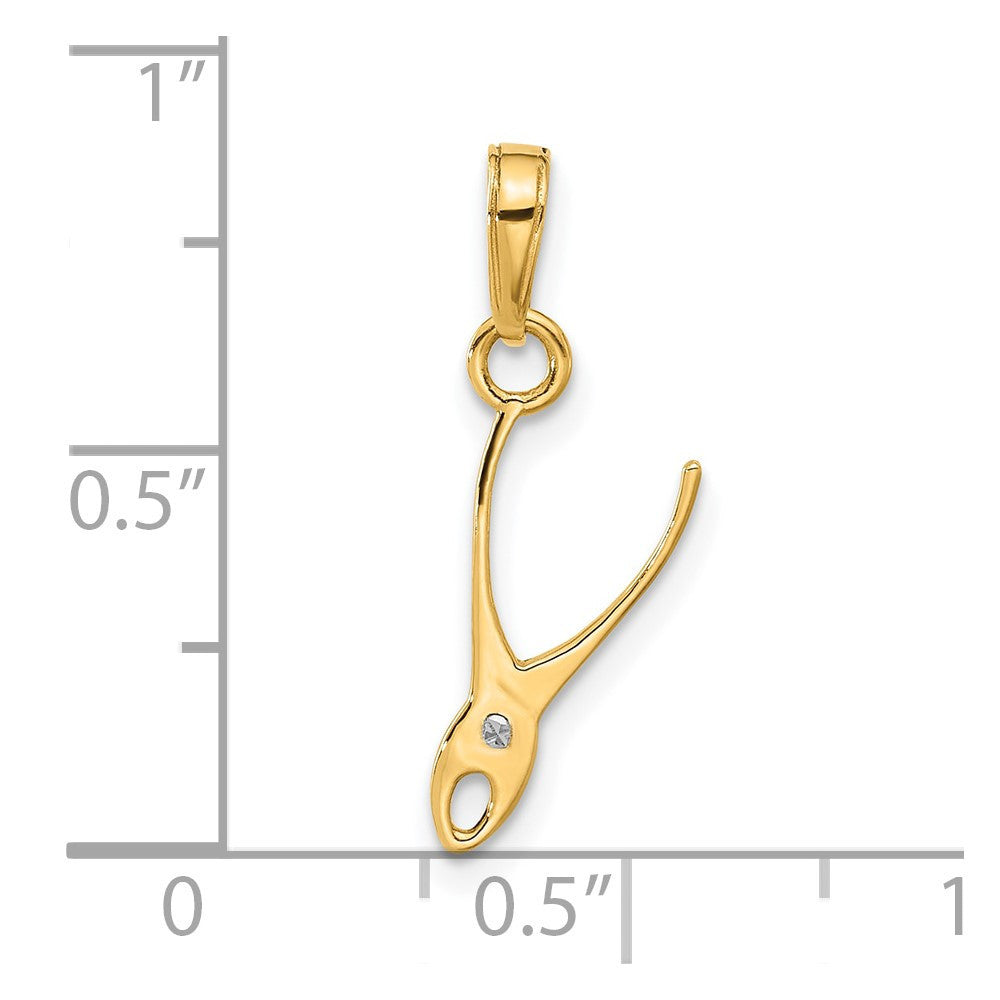14k Yellow Gold and White Rhodium Diamond-Cut 3D Pliers Pendant