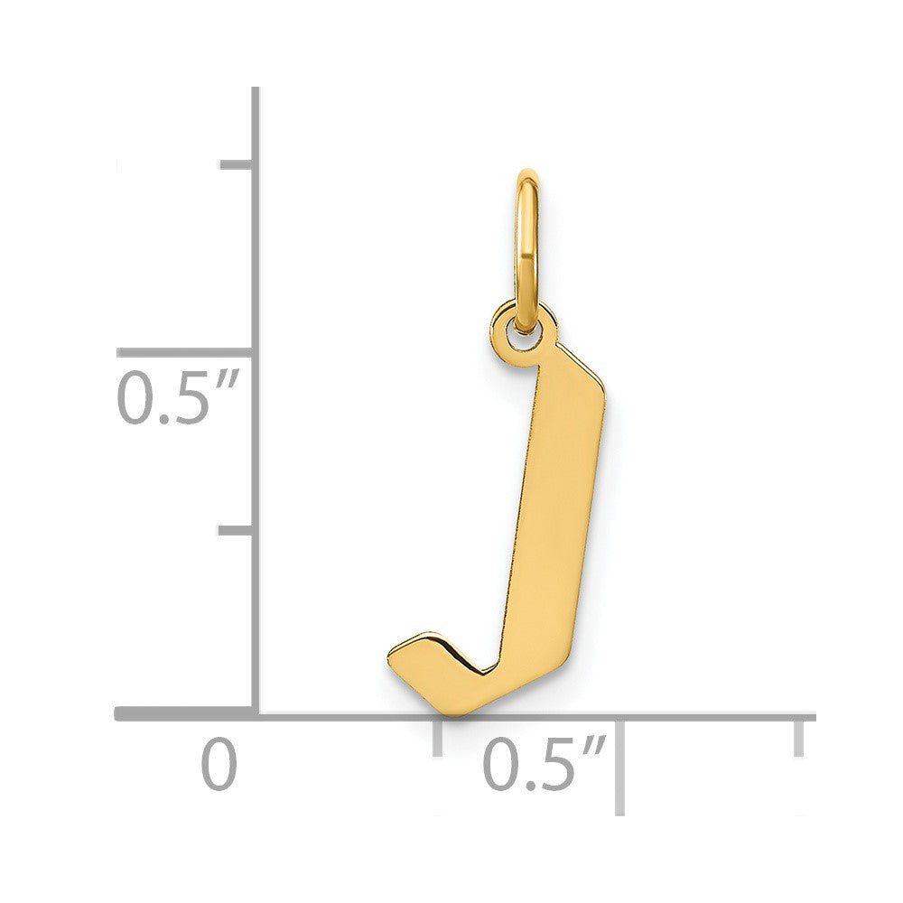 14k Yellow Gold Letter J Initial Pendant