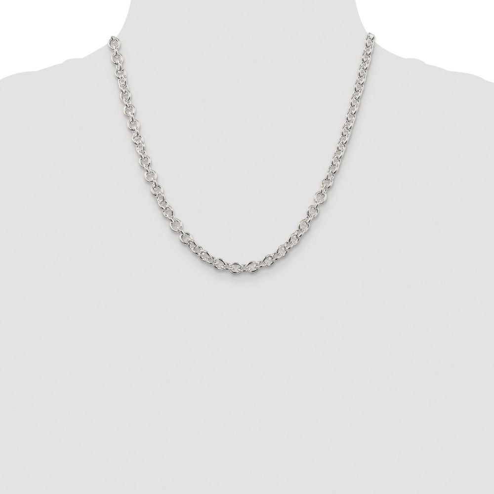 Sterling Silver Rhodium-plated 6.1mm Cable Chain Necklace 20"