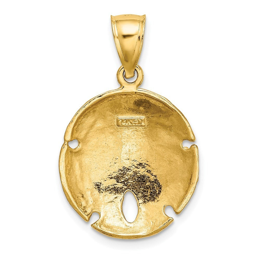14k Yellow Gold Sand Dollar Charm Pendant