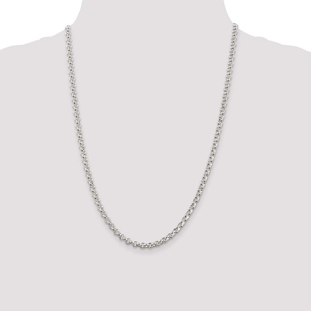 Sterling Silver 4.6mm Rolo Chain Necklace 24"