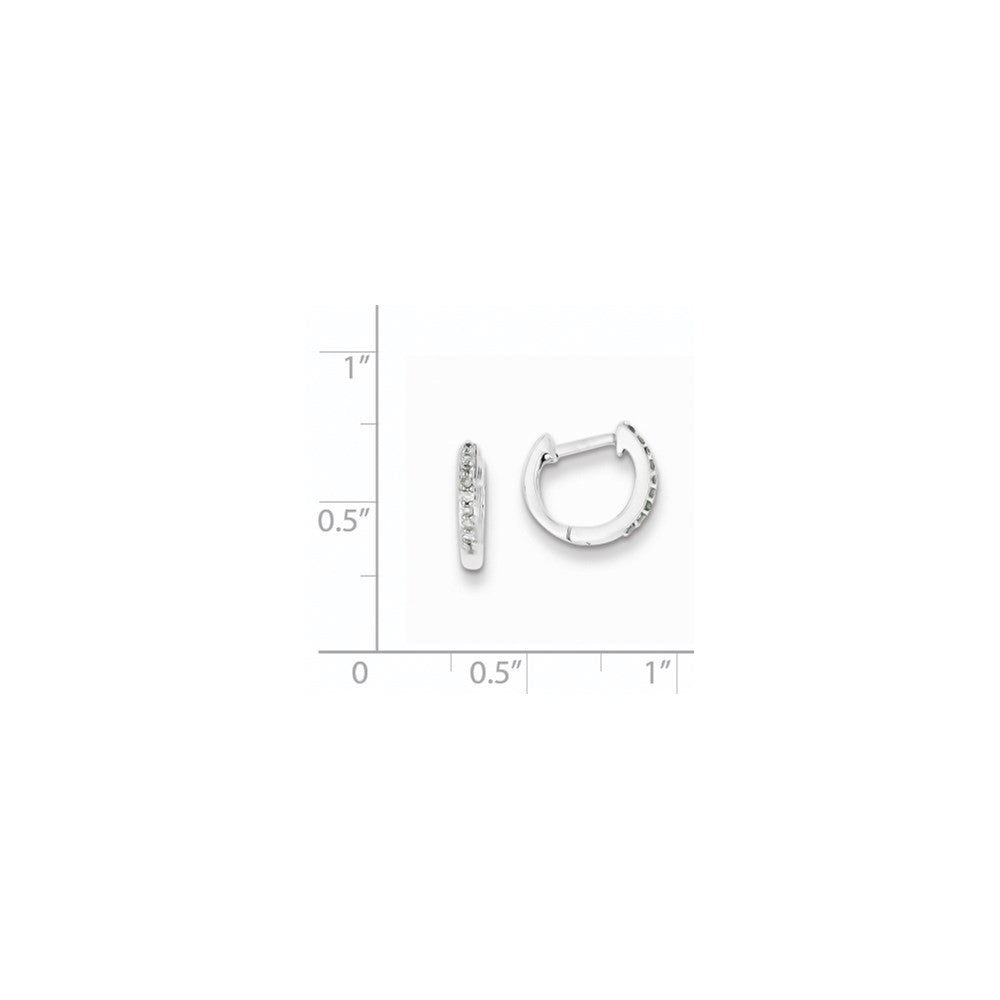 Sterling Silver Rhodium Diam. Huggie Earrings