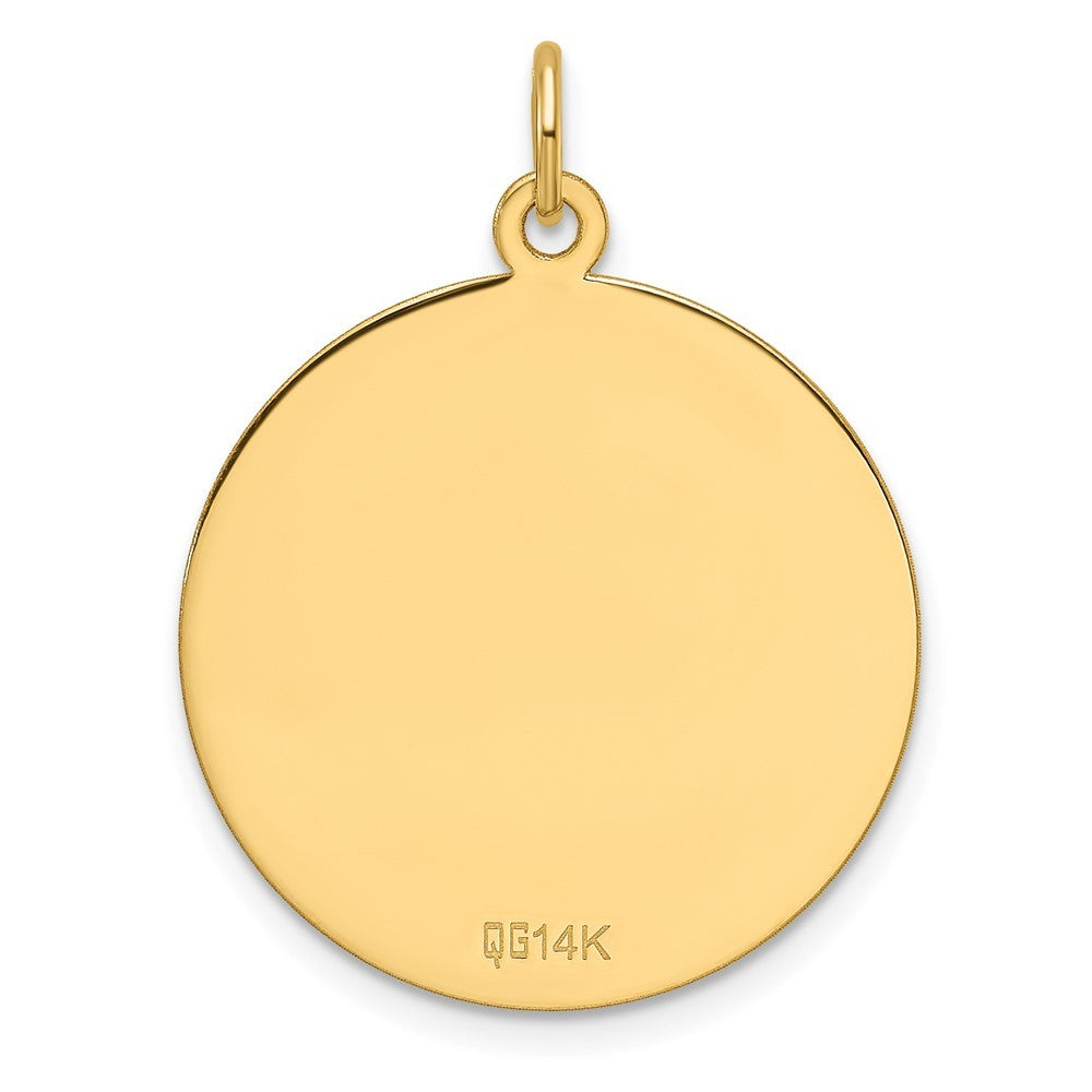 14k Yellow Gold Etched .013 Gauge Engravable Round Disc Charm Pendant