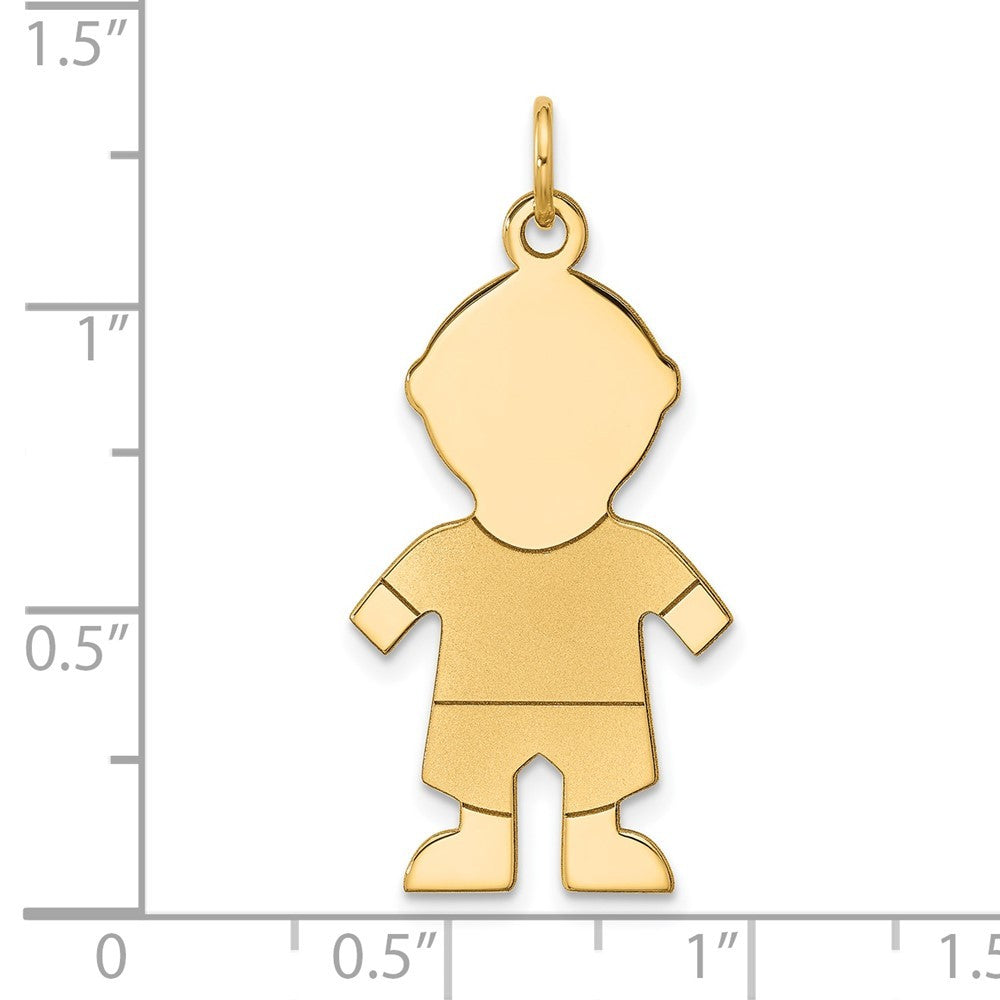 14k Yellow Gold Satin Boy Charm Pendant