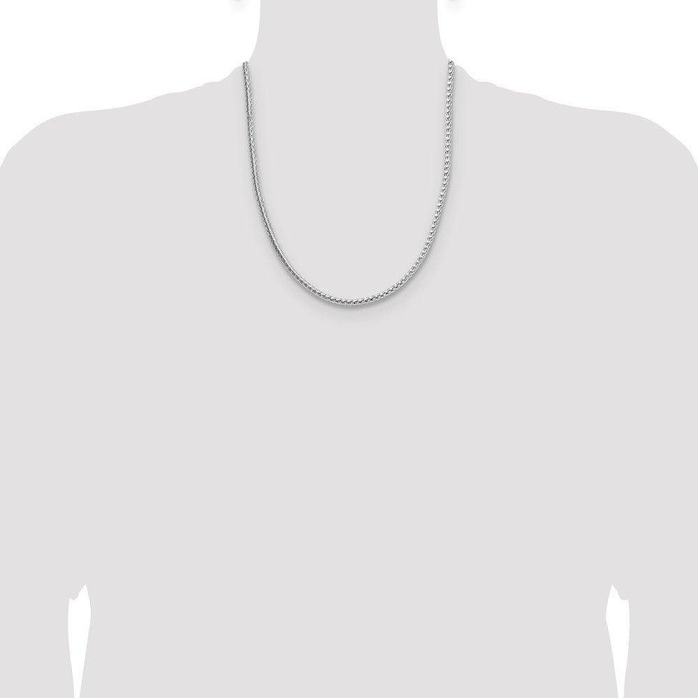 Sterling Silver 3.8mm Diamond-cut Round Franco Chain Necklace 22"
