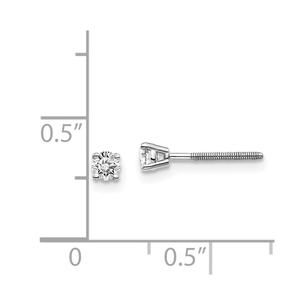 14K White Gold .20ct SI3 G-I Diamond Thread on/off Stud Earrings