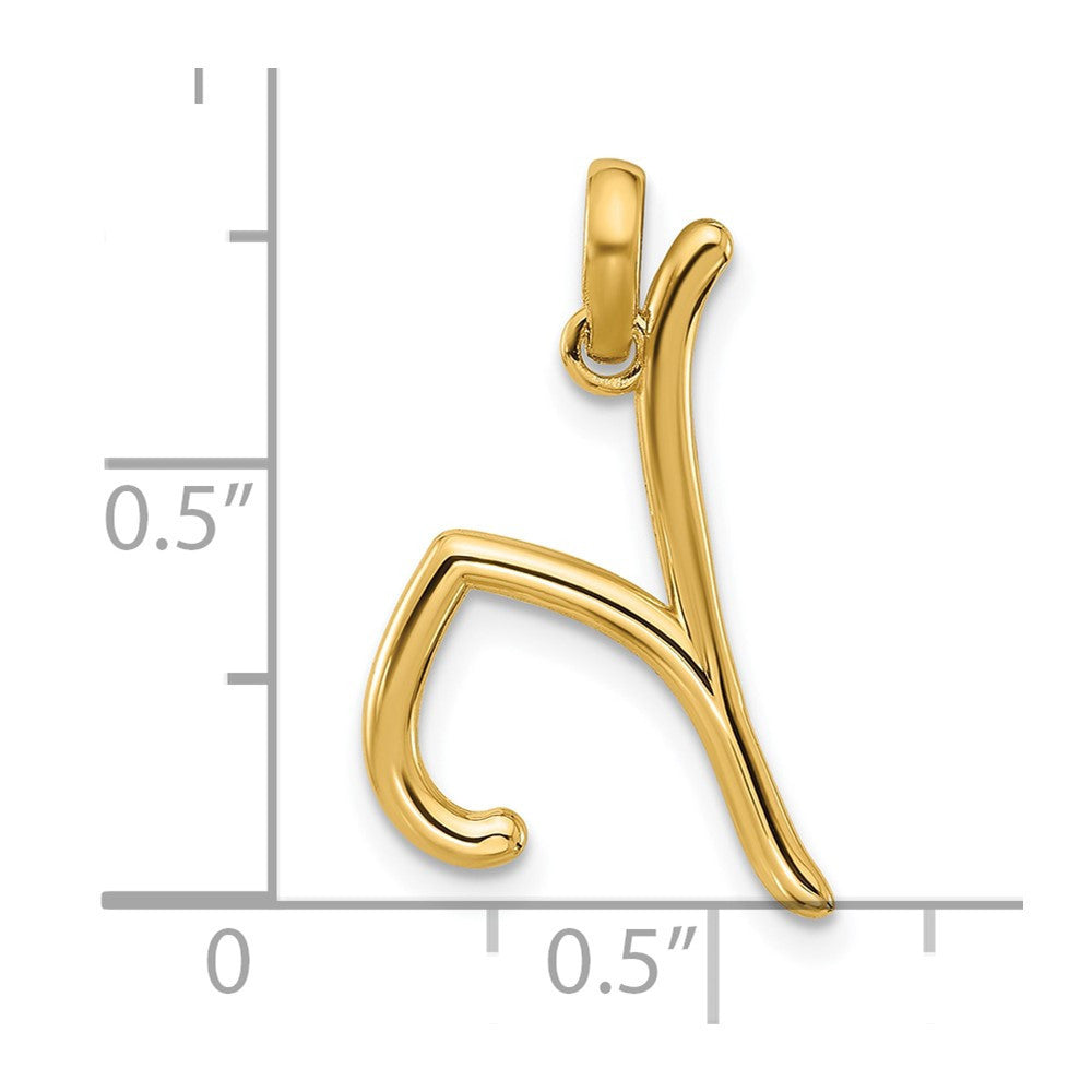 14k Yellow Gold Fancy Letter Y Initial Pendant