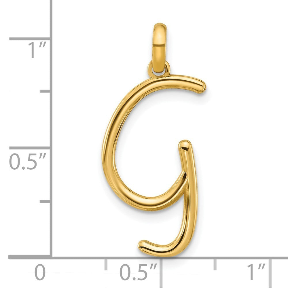 14k Yellow Gold Fancy Letter G Initial Pendant