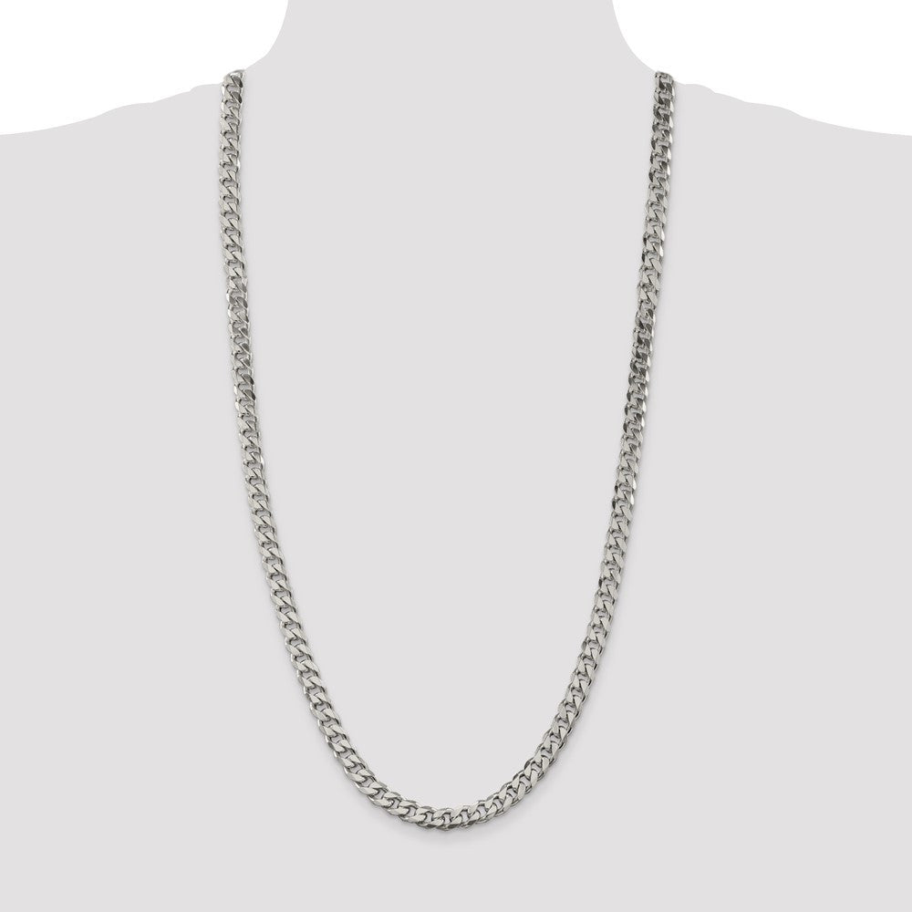 Sterling Silver 8.3mm Curb Chain Necklace 30"