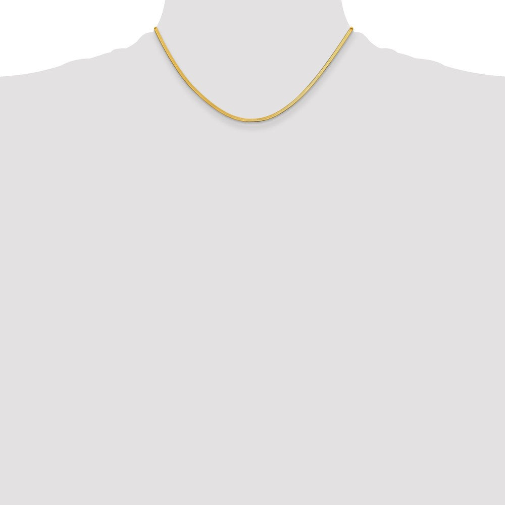 14k Yellow Gold 2.5mm Silky Herringbone Chain Necklace 16"