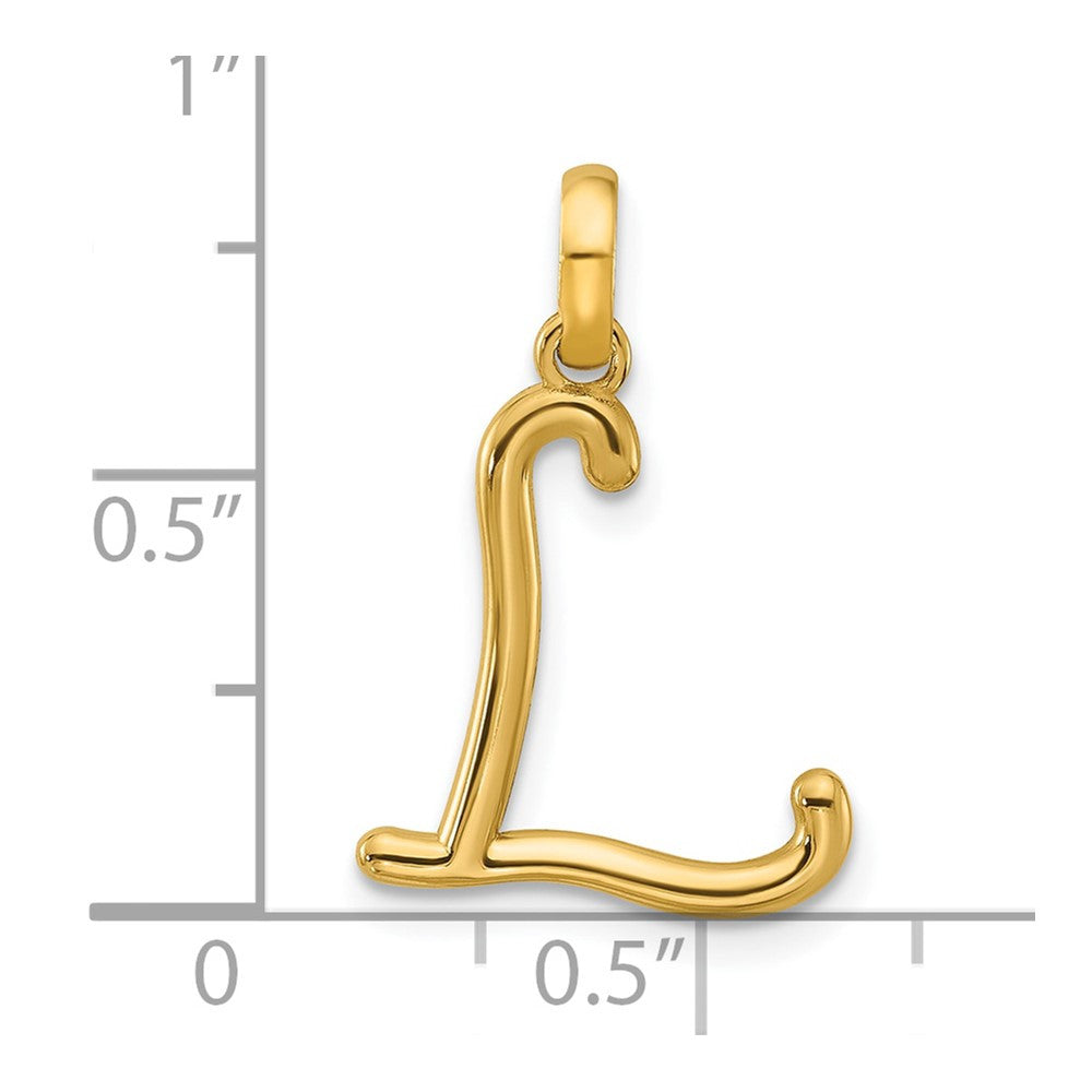 14k Yellow Gold Fancy Letter L Initial Pendant