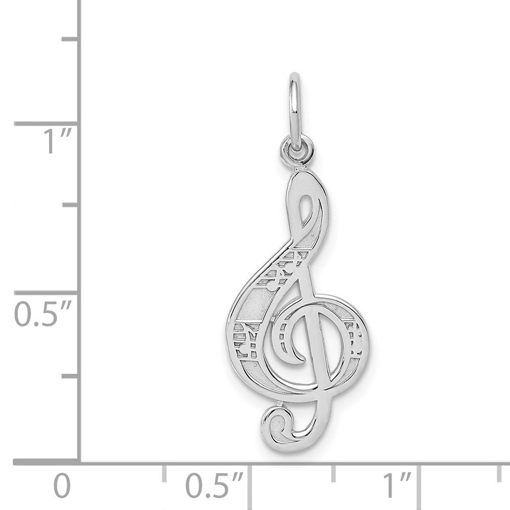 14k White Gold Treble Clef Charm Pendant