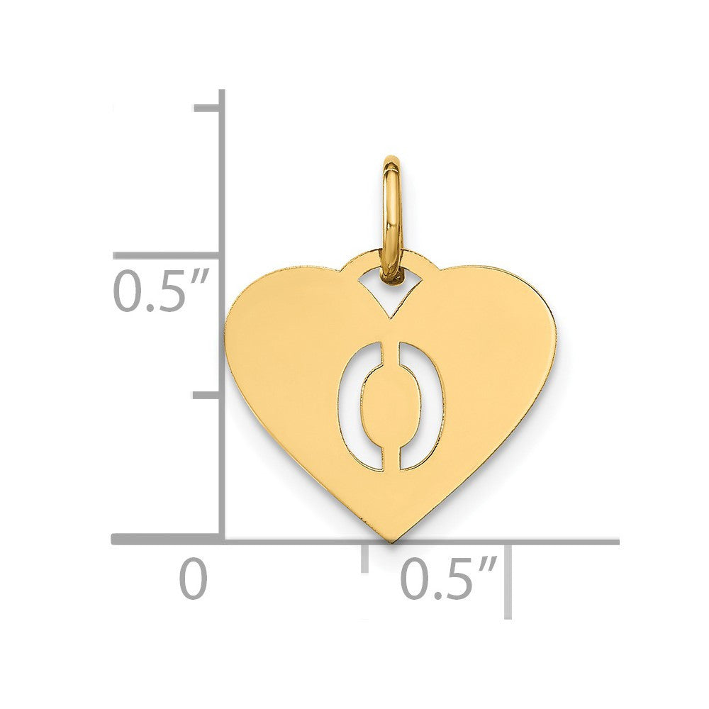 14k Yellow Gold Initial Letter O Initial Charm Pendant
