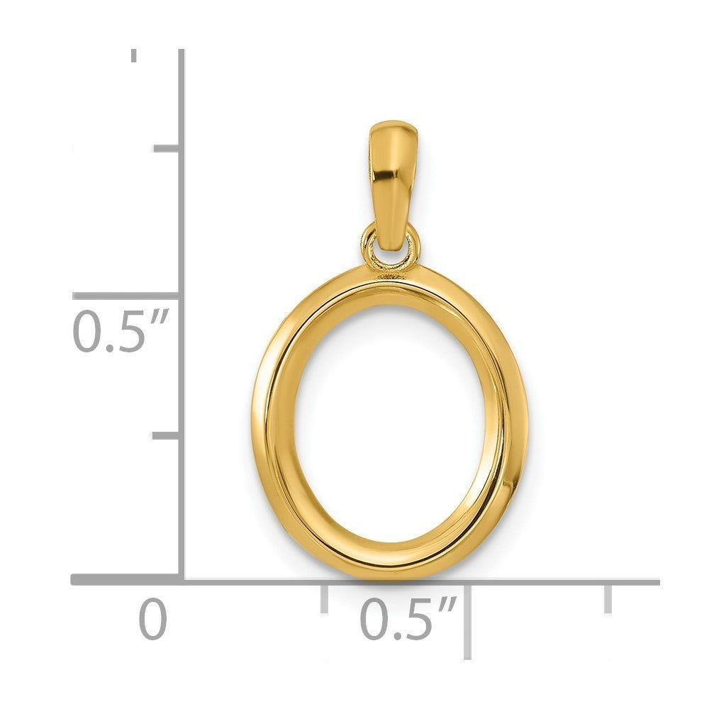 14k Yellow Gold Fancy Letter O Initial Pendant