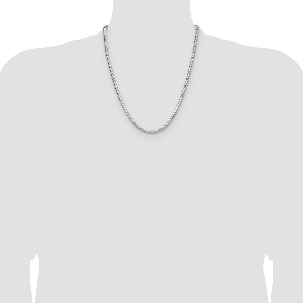 Sterling Silver 4.0mm Diamond-Cut Square Franco Chain Necklace 22"