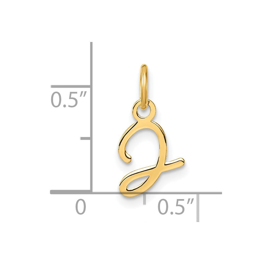 14k Yellow Gold Uppercase Letter J Initial Charm Pendant