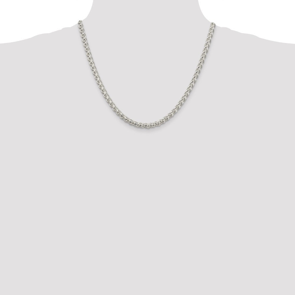 Sterling Silver 5mm Round Spiga Chain Necklace 20"