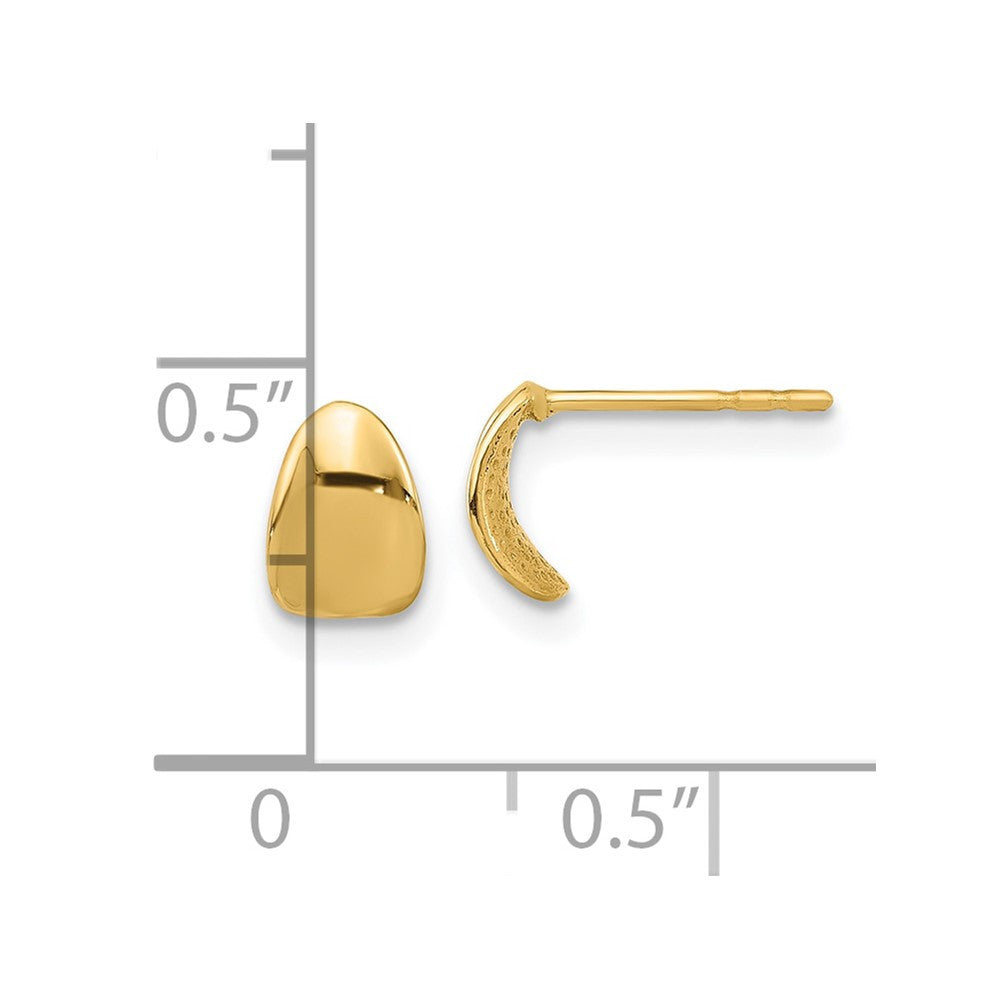 14k Yellow Gold Polished Wavy Stud Earrings