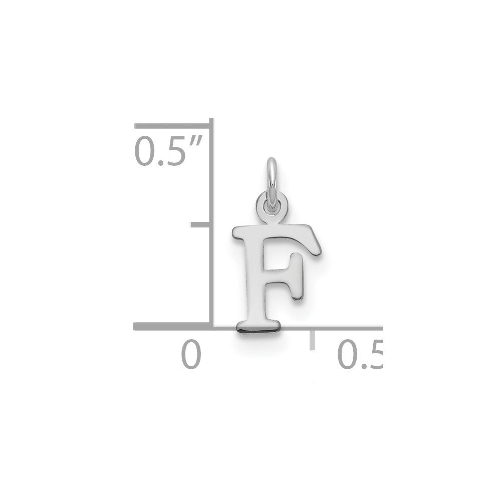 14k White Gold Cutout Letter F Initial Pendant