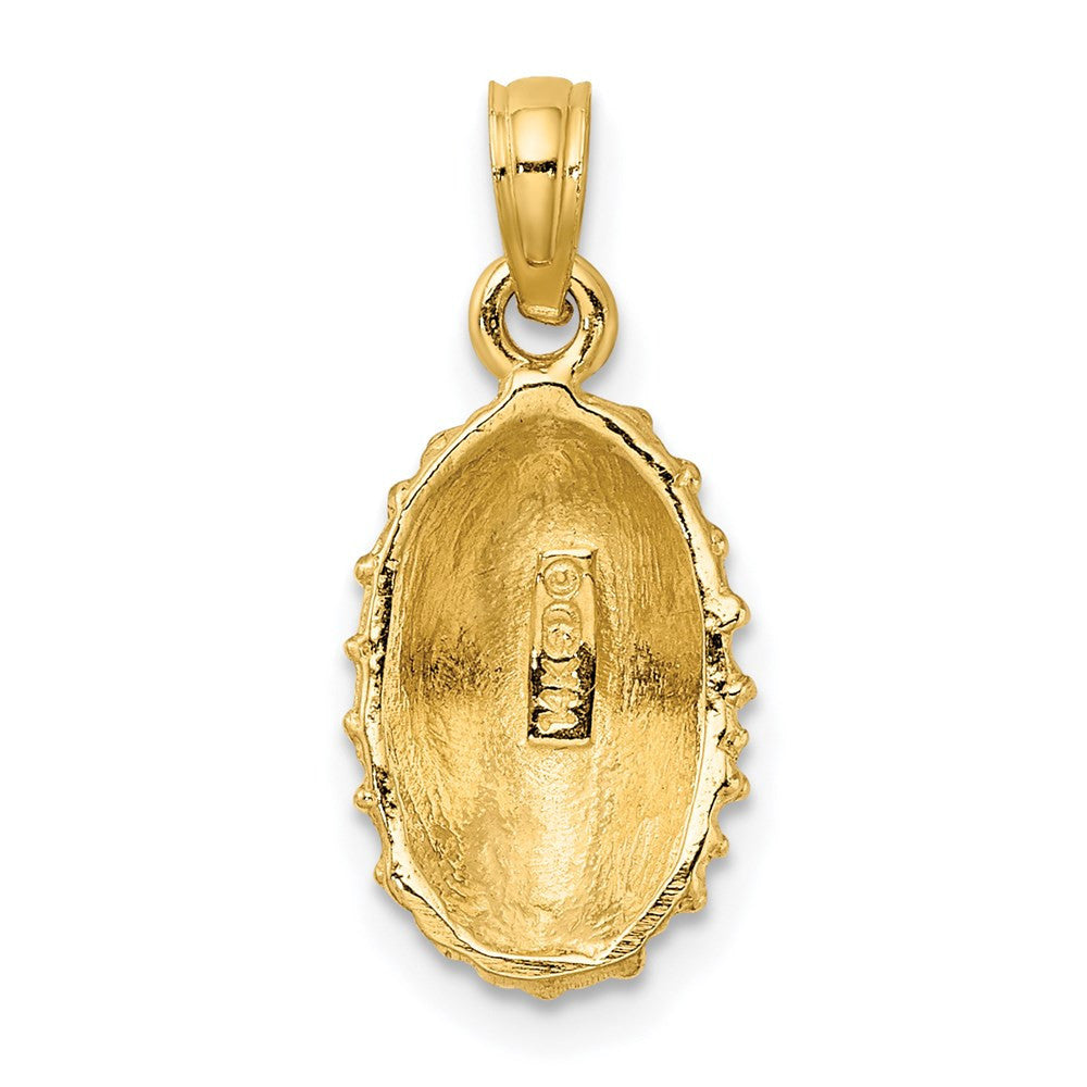 14k Yellow Gold Textured Limpet Shell Charm Pendant