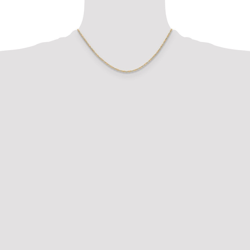 14k Tri-color Gold 2.0mm Valentino Chain Necklace 16"
