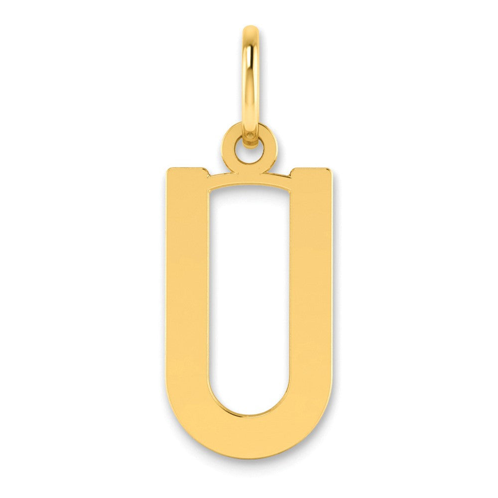 14k Yellow Gold Letter U Initial Pendant