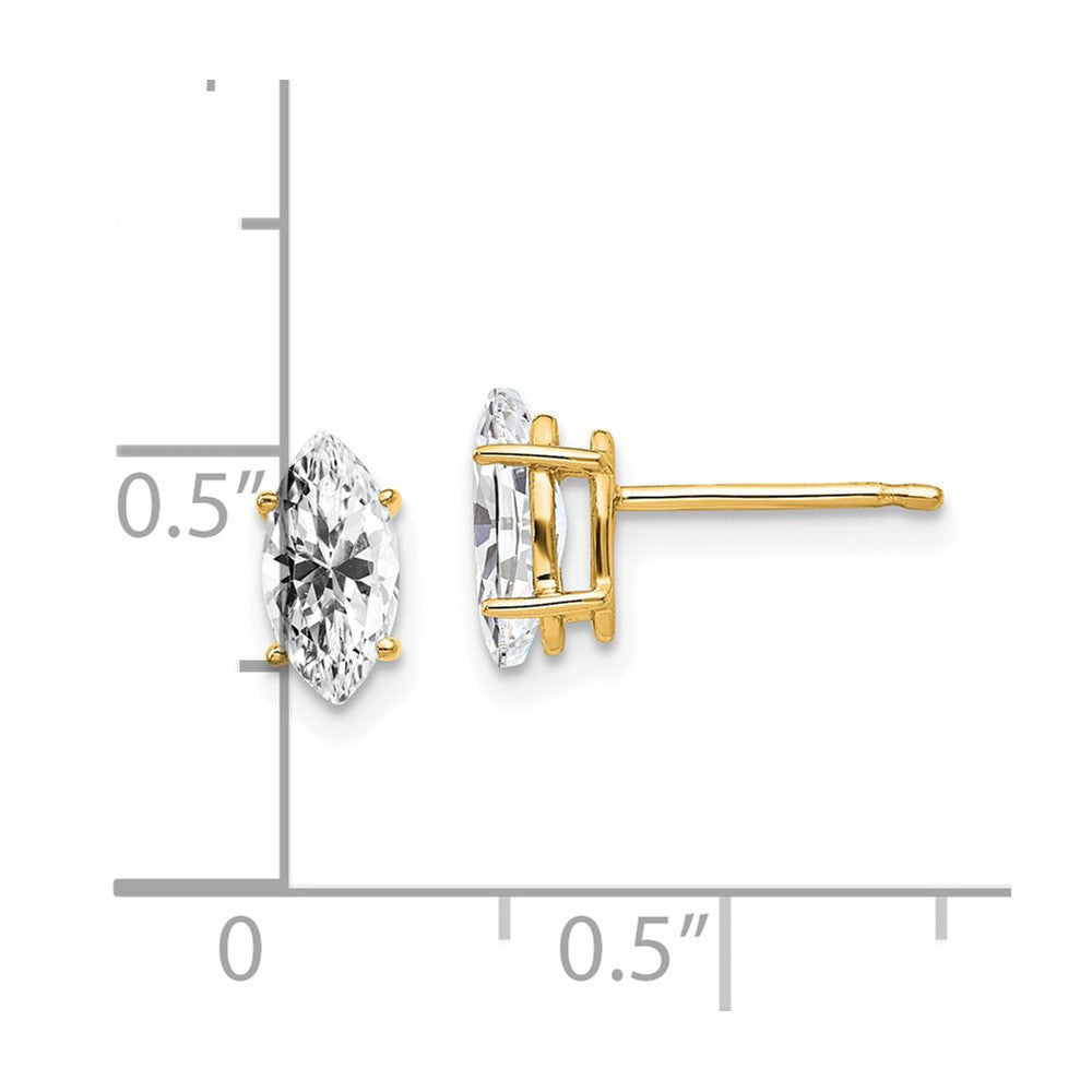 14k Yellow Gold 8x4mm Marquise Cubic Zirconia earring
