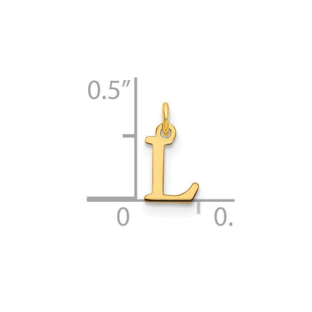 14k Yellow Gold Cutout Letter L Initial Pendant