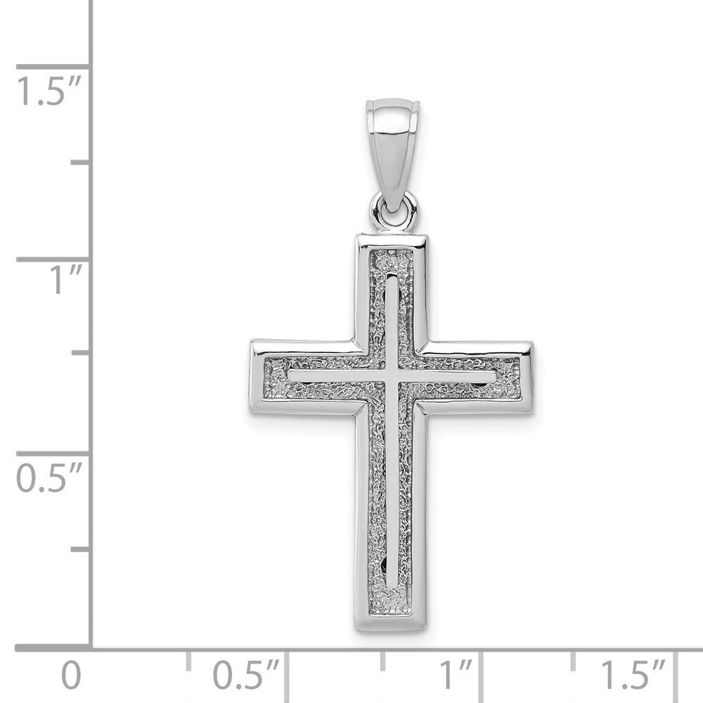14k White Gold Cross Charm Pendant