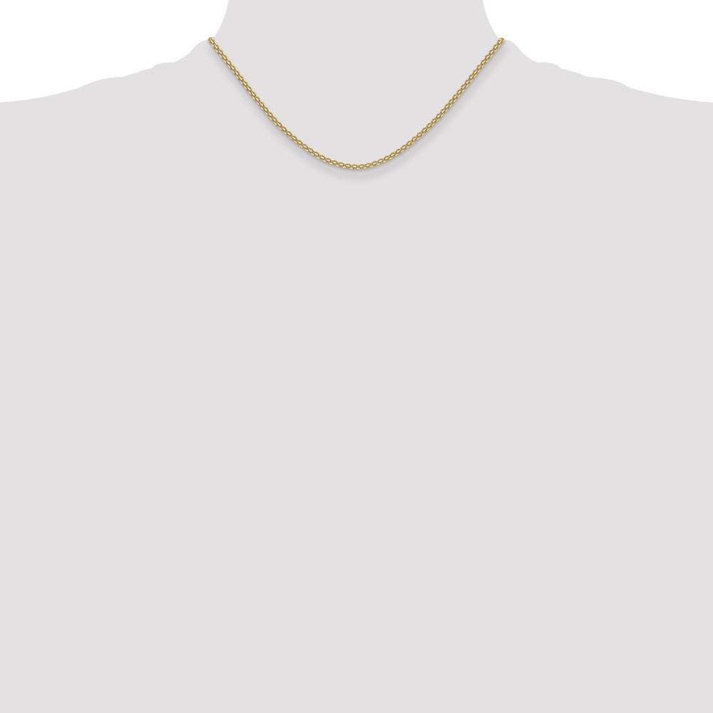 14k Yellow Gold 2.2mm Lightweight Flat Bismark Chain Necklace 16"