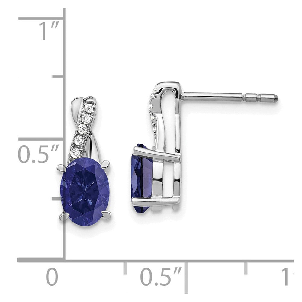 14k White Gold Sapphire and Diamond Drop & Dangle Earrings