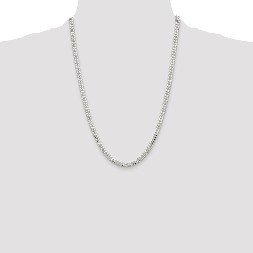 Sterling Silver Polished 5.7mm Domed Curb Chain Necklace 24"