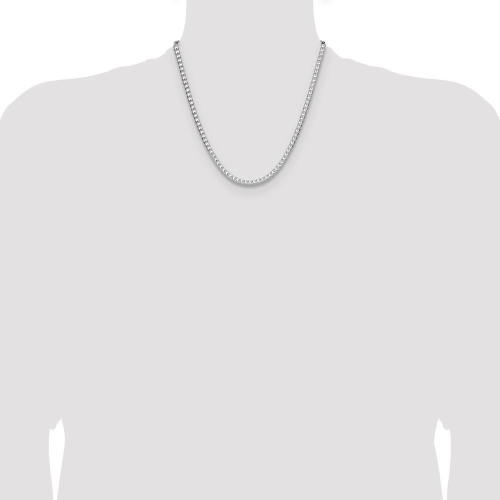 Sterling Silver 4.7mm Diamond-Cut Square Franco Chain Necklace 20"