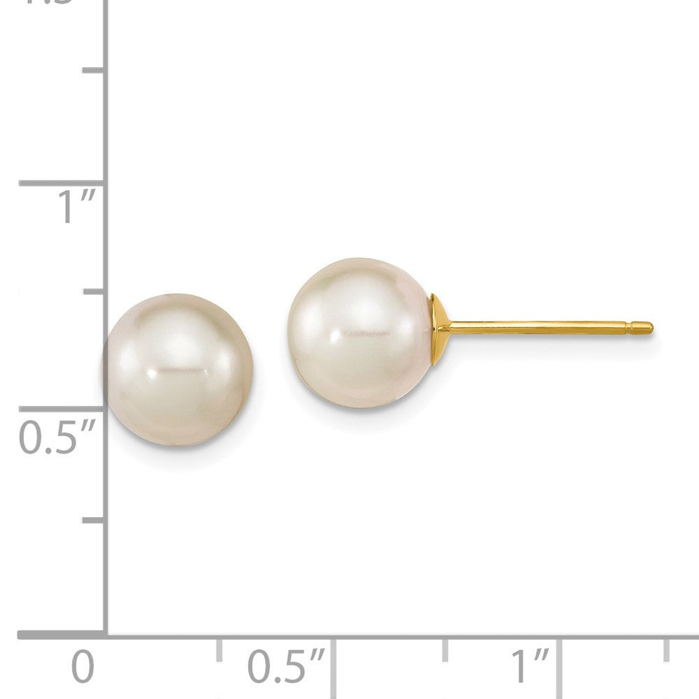 14k Yellow Gold 8-9mm South Sea Saltwater Cultured Pearl Stud Earrings