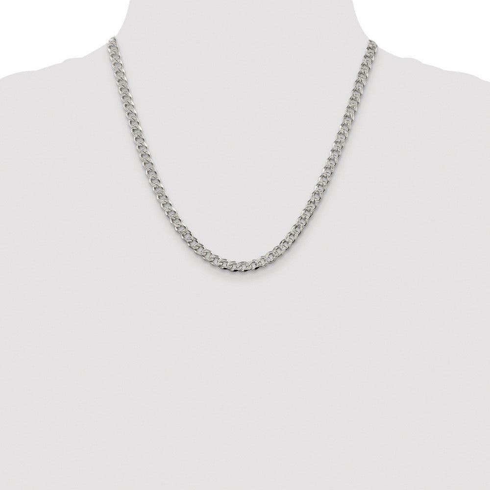 Sterling Silver Rhodium-plated 5.5mm Pav� Curb Chain Necklace 20"