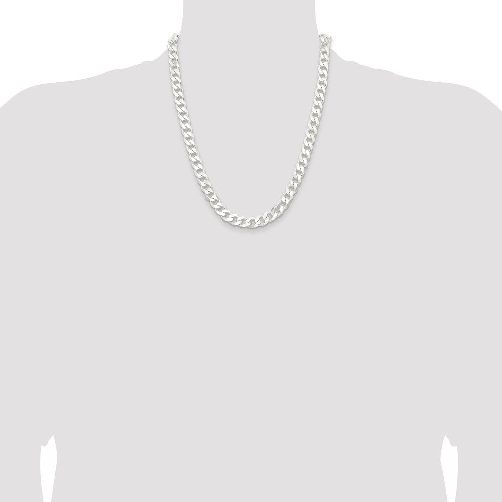 Sterling Silver 9.3mm Curb Chain Necklace 22"