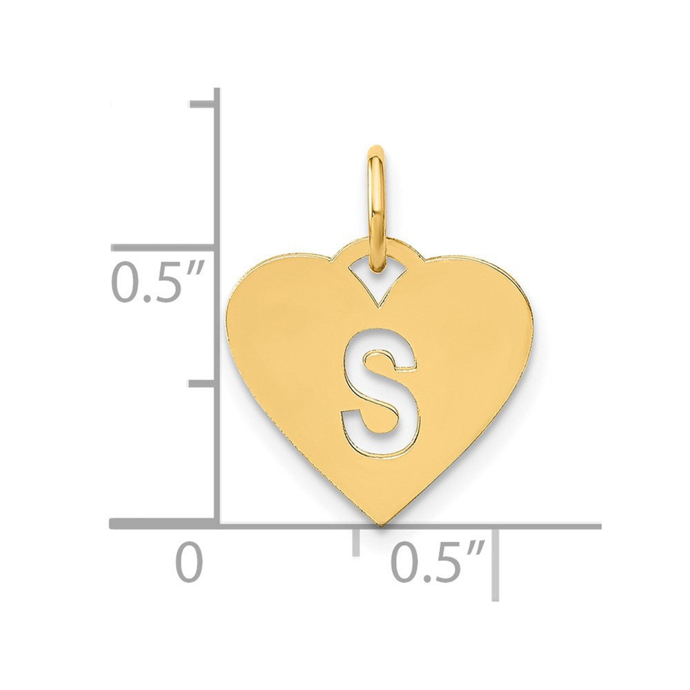 14k Yellow Gold Initial Letter S Initial Charm Pendant