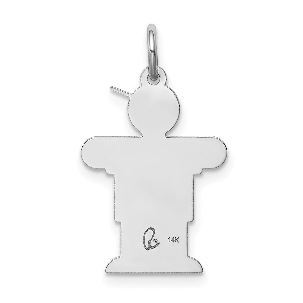 14k White Gold Kid Charm Pendant