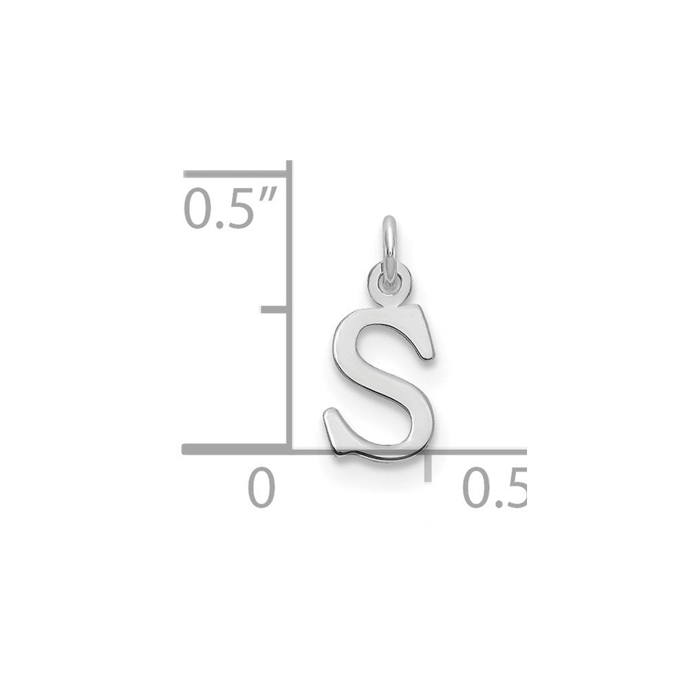 14k White Gold Cutout Letter S Initial Pendant